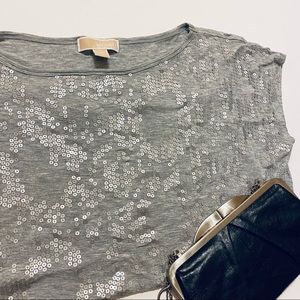 MICHAEL by Micheal Kors heather grey sequin pattern T-shirt